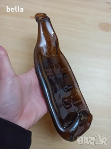 Винтидж поставка за ключове бижута и други неща от сплескана стъклена истинска бирена бутилка., снимка 2 - Антикварни и старинни предмети - 50056693