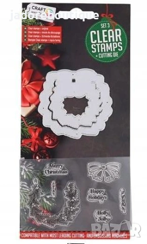 Коледни силиконови печати + щанци за изрязване и релеф различни видове Зима Коледа, снимка 8 - Други - 48368946