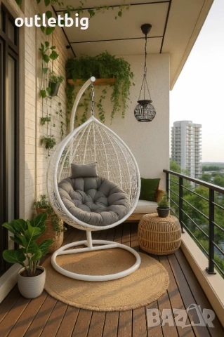 Люлка-градинска люлка висяща, тип яйце,гнездо, снимка 15 - Градински мебели, декорация  - 52235682