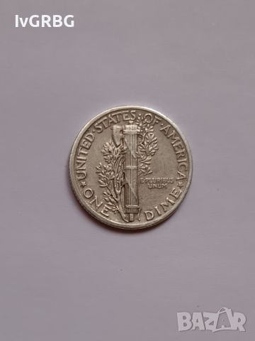 1 дайм САЩ 1941 ВСВ 1 дайм 1941 САЩ  Американска монета от Втората световна война СРЕБРО , снимка 1 - Нумизматика и бонистика - 45103555