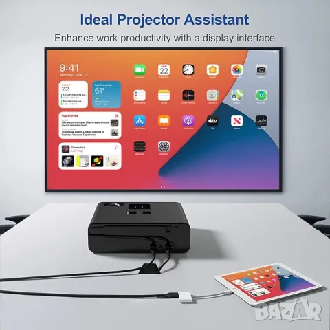 Оригинален Apple Lighting адаптер към HDMI, снимка 5 - Резервни части за телефони - 49169018