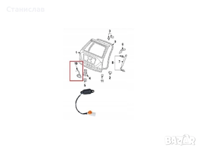 Бутон за отваряне на багажник Honda CR-V 3, снимка 4 - Части - 52293767