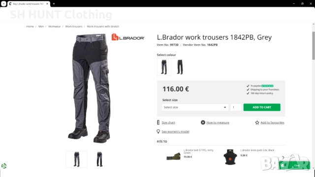 L.Brador 1842PB Stretch Work Trousers размер 52 / L работен панталон W4-148, снимка 2 - Панталони - 52002108