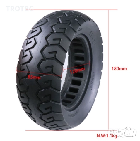 Плътна гума 8.5x3.0 за електрически тротинетки KuKirin G2 Pro Old, Zero 8x, Vsett 8 / 9 / 9+, снимка 2 - Други спортове - 52570218