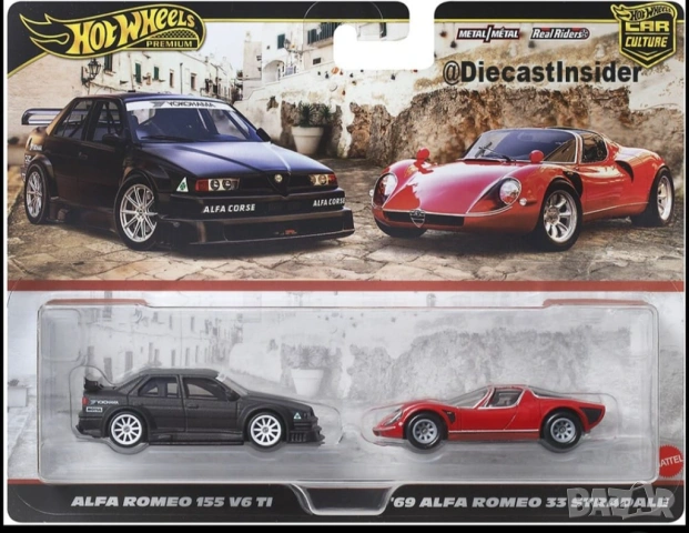Hot Wheels Premium 1:64 2 Pack Alfa Romeo 155 V6 TI 69 Alfa Romeo 33 Stradale