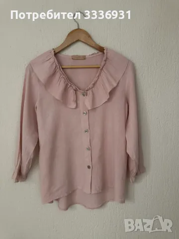 Розова ленена риза Marta, снимка 2 - Ризи - 49845738