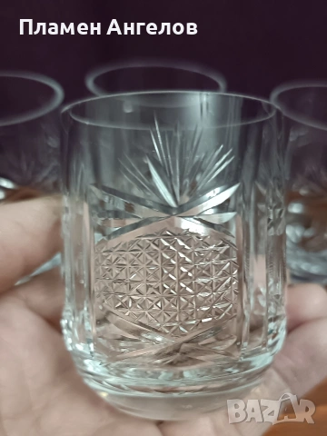 Комплект от 5 броя кристални чаши "Велизара" - Сливен, снимка 4 - Чаши - 53652221