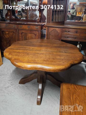 Масивна дъбова трапезна маса в стил Рустик