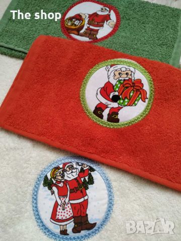 Подаръчни коледни комплекти с три памучни кърпи (002), снимка 6 - Коледни подаръци - 46256015
