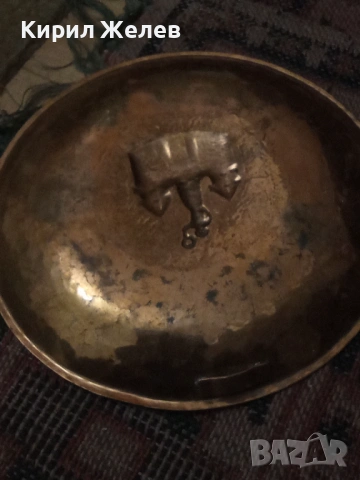 Месингова чиния винтидж 54294, снимка 4 - Антикварни и старинни предмети - 53624245