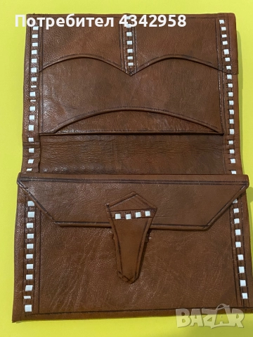 Запазено.Винтидж марокканско кожено портмоне .1960-1980г., снимка 3 - Антикварни и старинни предмети - 52772128