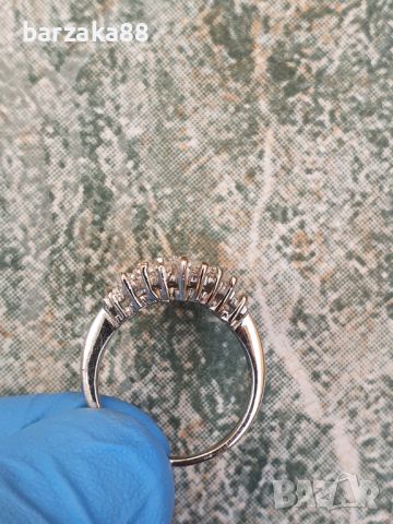 Сребърен пръстен с Кристали Циркони, снимка 2 - Пръстени - 45301461