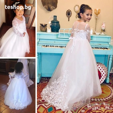 Детска рокля малка шаферка 8-9 години WDE, снимка 4 - Детски рокли и поли - 54021536