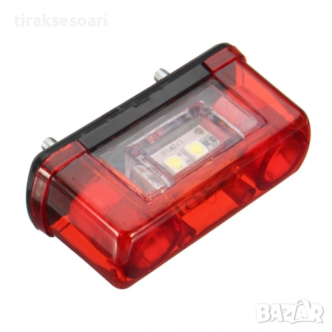 LED плафон за регистрационен номер 12V 24V – Бяла и червена светлина, снимка 3 - Аксесоари и консумативи - 53699034