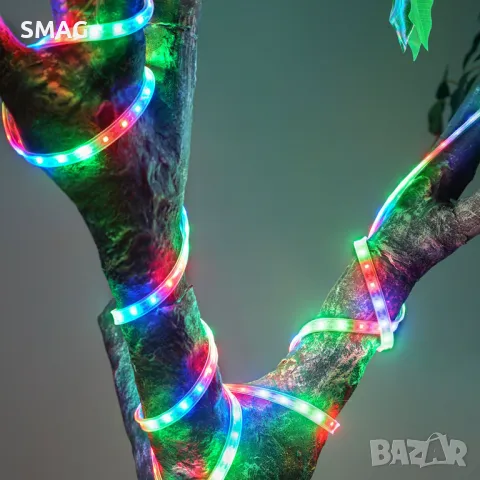 Соларна LED лента многоцветна с програма 3м S_1236441, снимка 3 - Соларни лампи - 49909904