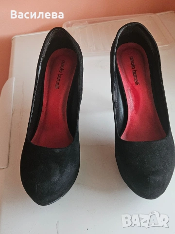 Велурени обувки., снимка 3 - Дамски обувки на ток - 53427674