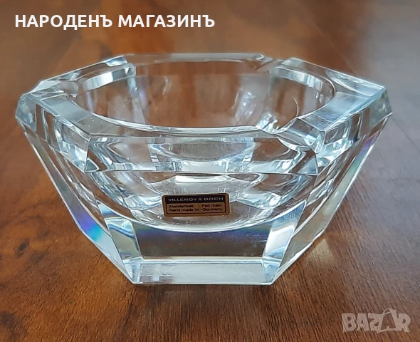 VILLEROY & BOCH – немски кристал пепелник кристален с етикета 