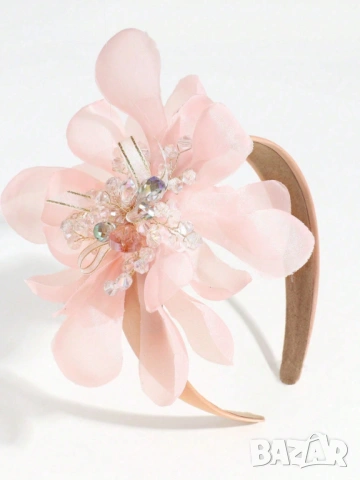 Диадема с голямо цвете в екрю или коралово, вдъхновена от Petite Fleur