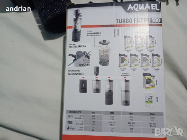 Продавам вътрешен филтър помпа Aquael fan filter , снимка 5 - Други стоки за дома - 53787933