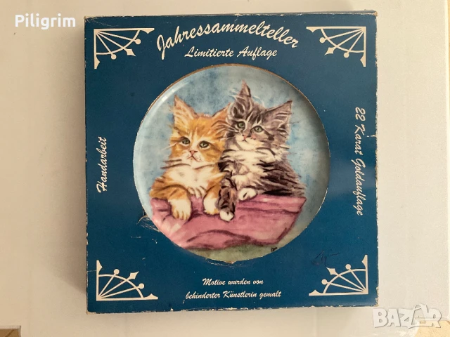 Колекционерска чиния «Котки», Германия. , снимка 3 - Колекции - 51387218