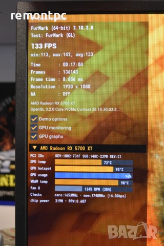 Powercolor AMD Radeon 5700XT 8GB в кутия Видео карта , снимка 7 - Видеокарти - 53593050