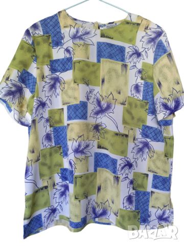 Дамска тениска с флорална щампа Canda, Многоцветна, 70x59 см, L, снимка 1 - Тениски - 45485207