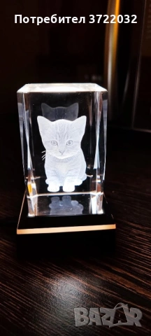 3D кристална нощна лампа с гравирана фигурка, снимка 3 - Декорация за дома - 53240446