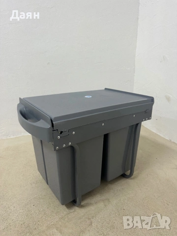 Кош за боклук HOMCOM 2 x 20 л, разтегателен, за шкафове, вграден кош за боклук за долен шкаф, снимка 3 - Други стоки за дома - 53210026