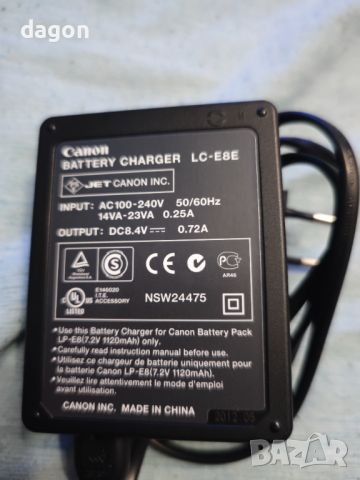 Зарядно Charger Canon LC-E8Е , снимка 2 - Фотоапарати - 46191806