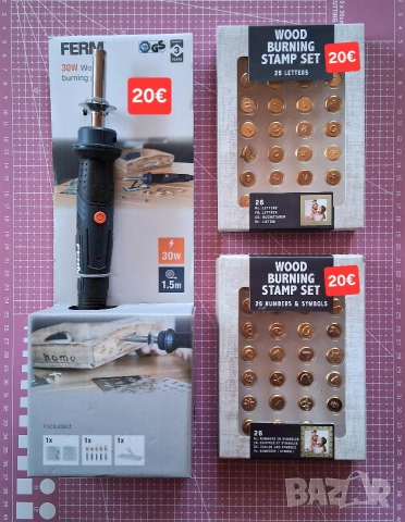 Пирограф / поялник - 2в1, отделно накрайници : букви, цифри и символи