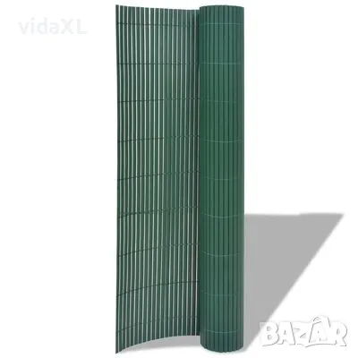 vidaXL Двустранна градинска ограда, PVC, 90x500 см, зелена(SKU:43628), снимка 3 - Огради и мрежи - 49208025