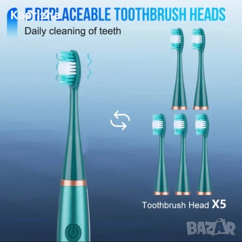 Електрически ултразвуков уред за зъбен камък и четка за зъби, снимка 7 - Козметика за лице - 51597699