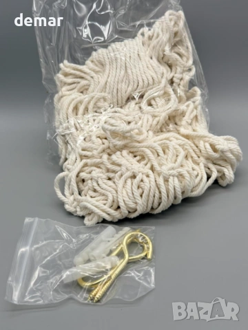 Хамак за играчки с ъглов профил, ръчно плетен голям, бял, снимка 9 - Други - 53657033