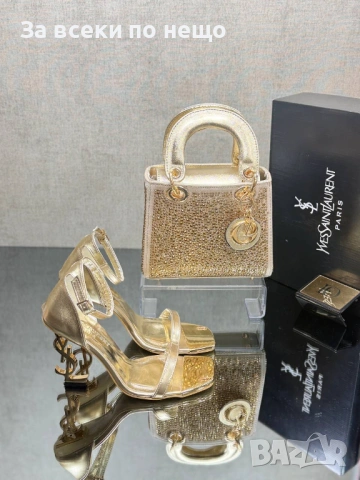 Yves Saint Laurent Дамски Сандали На Ток - Налични Различни Цветове Код SK976, снимка 5 - Сандали - 53730423