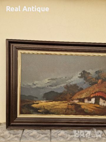 Голяма стара холандска антикварна авторска майсторска картина масло върху платно , снимка 2 - Антикварни и старинни предмети - 45843265