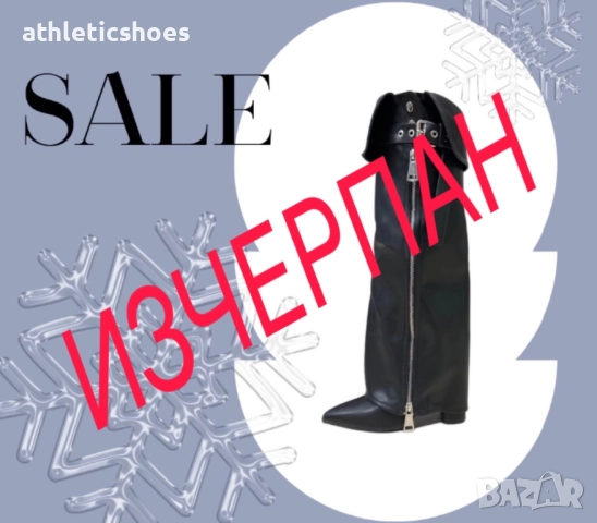 Дамски  високи ботуши на висок ток-ПРОМОЦИЯ