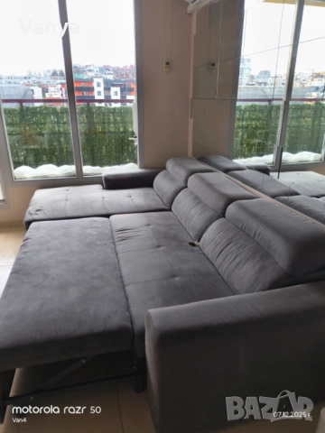 Разтегателен диван с ракла, снимка 7 - Дивани и мека мебел - 52841176