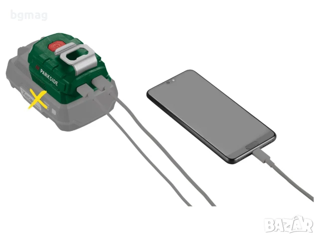 PARKSIDE USB адаптер с LED лампа, 20V PAA 20-Li B2, снимка 5 - Други инструменти - 50451506