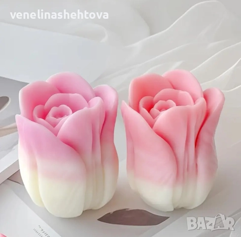 3D цъфнало лале силиконов молд форма за свещи гипс сапун смола фондан декорация , снимка 2 - Форми - 52952225