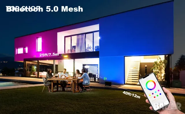 ILC Смарт RGB LED прожектор 30W Димируем с приложение,Външен прожектор с памет/IP66 Водоустойчив, снимка 14 - Прожектори - 49308504