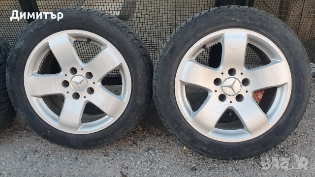 4 Алуминиеви джанти със зимни гуми за Мерцедес 16цола, снимка 2 - Гуми и джанти - 52355691
