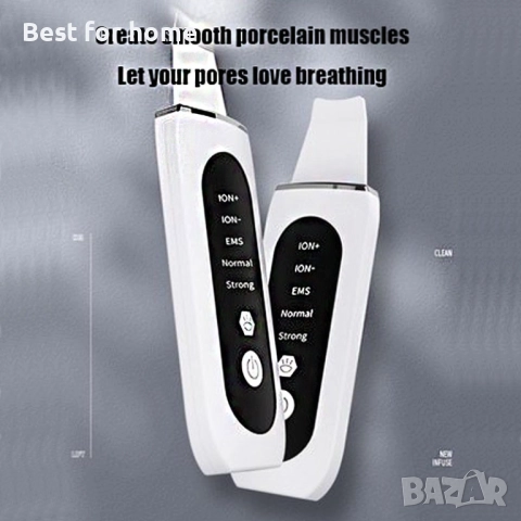 Ултразвуков уред за почистване на лице, лифтинг на кожата,пилинг, бял, снимка 4 - Комплекти и лотове - 52802173