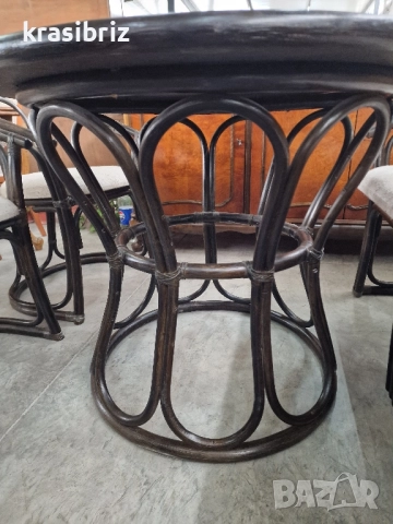 Ратанов Комплект-Маса...Пейка...2бр.Стола-внос от Германия!, снимка 6 - Градински мебели, декорация  - 52463329