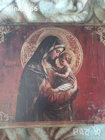 Богородица на платно 30/40см., снимка 4 - Картини - 53178728