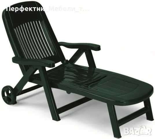 Здрав,устойчив шезлонг пластмаса,сгъваем,внос Италия,на склад, снимка 2 - Градински мебели, декорация  - 49665508