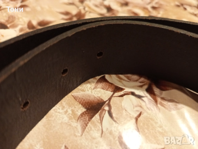 SONDAG & SONS Оригинал Нов Мъжки Колан Изцяло от Естествена Кожа с Етикет 120см., снимка 6 - Колани - 52684517