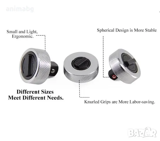 ANIMABG Комплект противоплъзгащи мини тресчотки ръчни, 1/4“ 3/8“ 1/2“, 3броя, снимка 3 - Друга електроника - 49859003