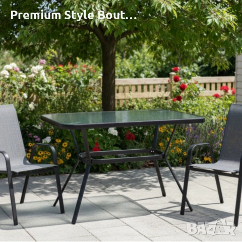 Елегантна правоъгълна маса – стъклен плот, модерен и устойчив дизайн, снимка 7 - Маси - 54055444