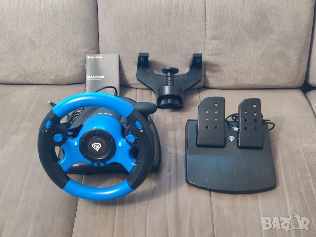  НОВ Геймърски волан с педали за компютър или конзола за игри, снимка 4 - Аксесоари - 51382500