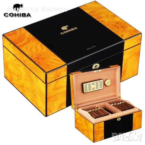 Cohiba кедров хумидор за 80-100 пури със хидрометър и овлажнител
